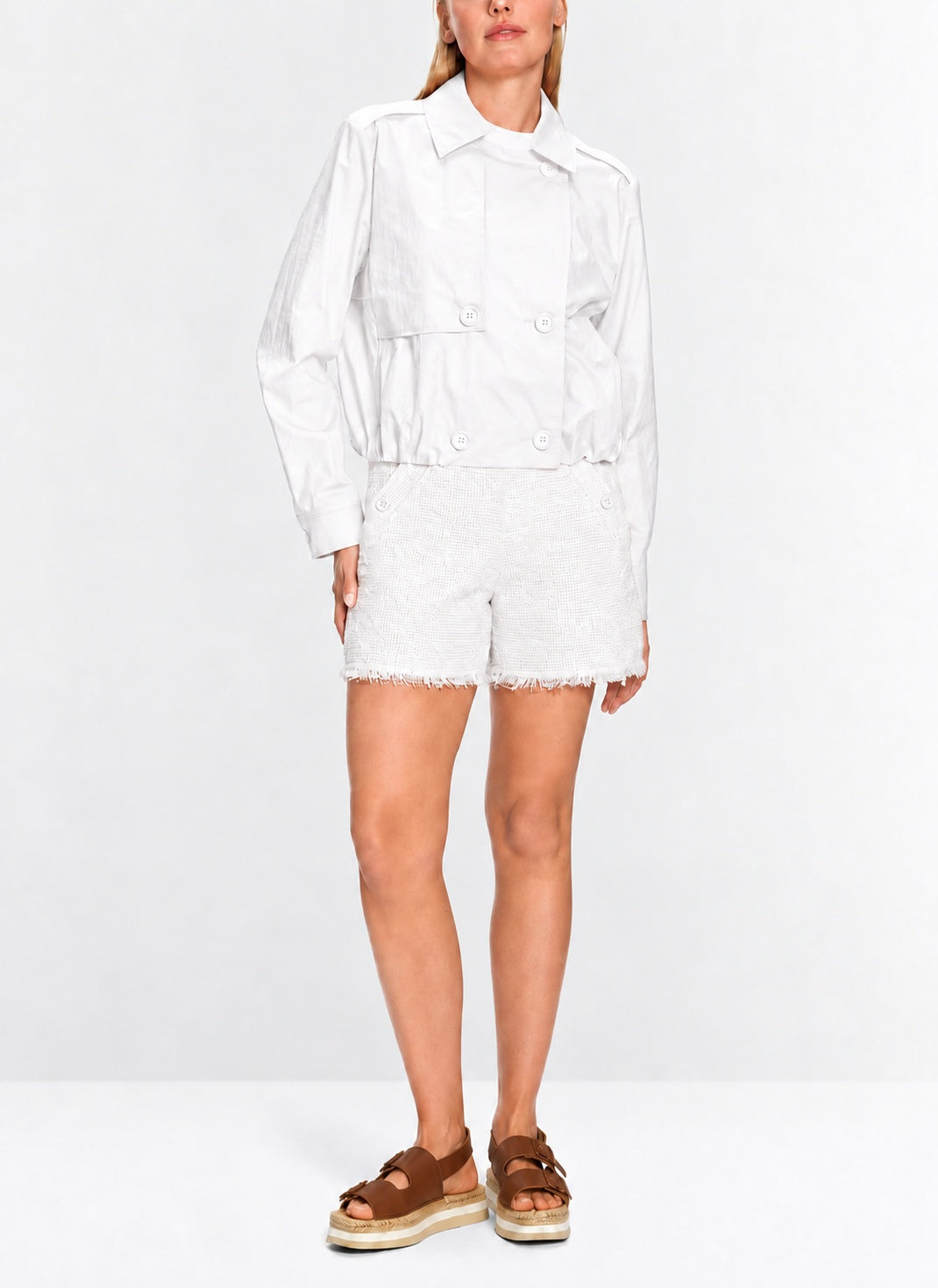 White Cropped Jacket