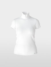 T-shirt with slit mock neck