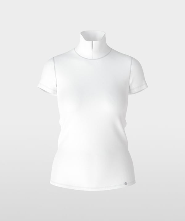 T-Shirt With Slit Mock Neck
