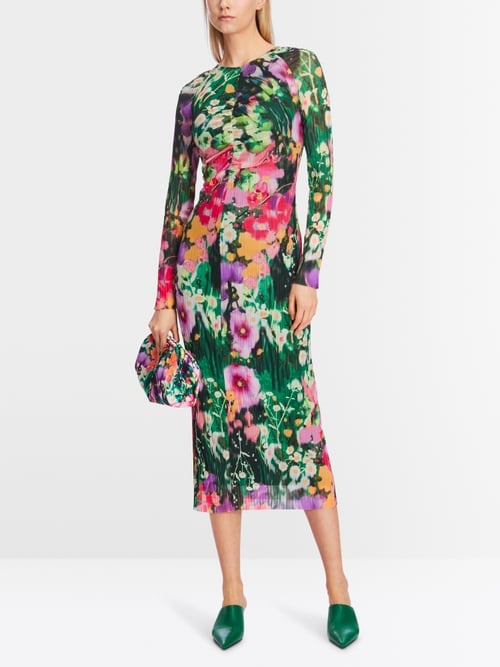 Floral Dress with Crinkle Effect