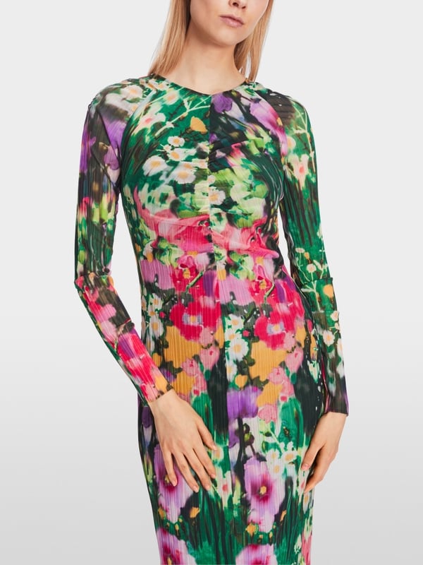 Floral Dress with Crinkle Effect