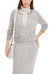 Grey Knitted Cardigan