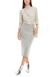 Grey Slim Knitted Skirt