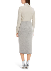 Grey Slim Knitted Skirt