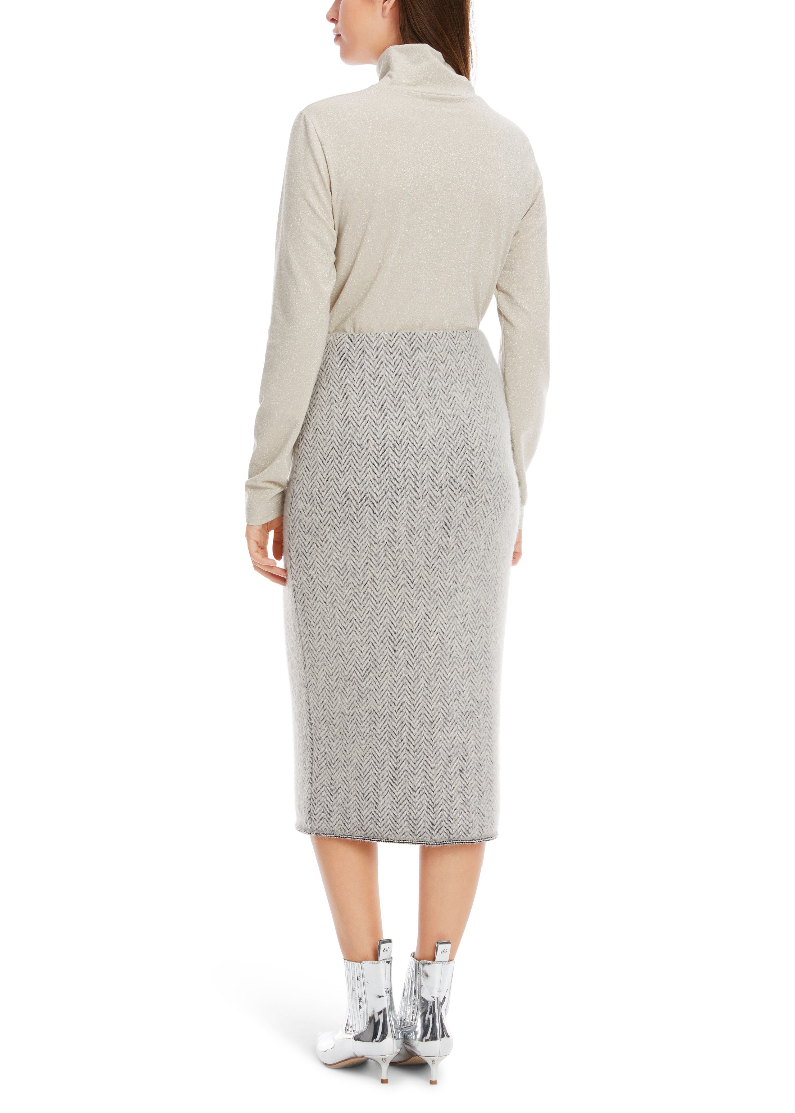 Grey Slim Knitted Skirt