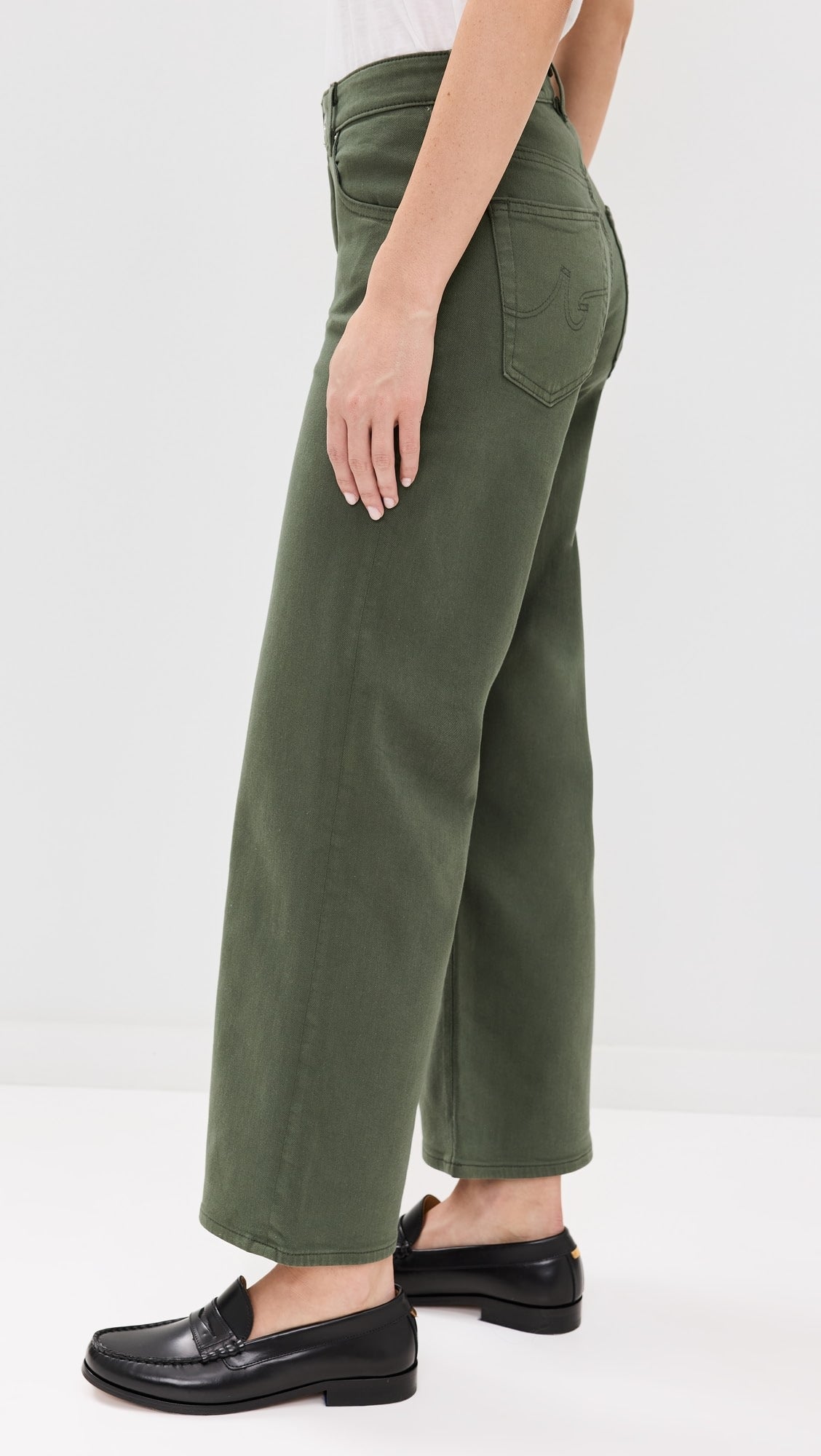Saige Wide Leg Crop Dark Thyme
