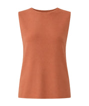 Annette Gortz Grip Earth Brown S/Less Knit Top