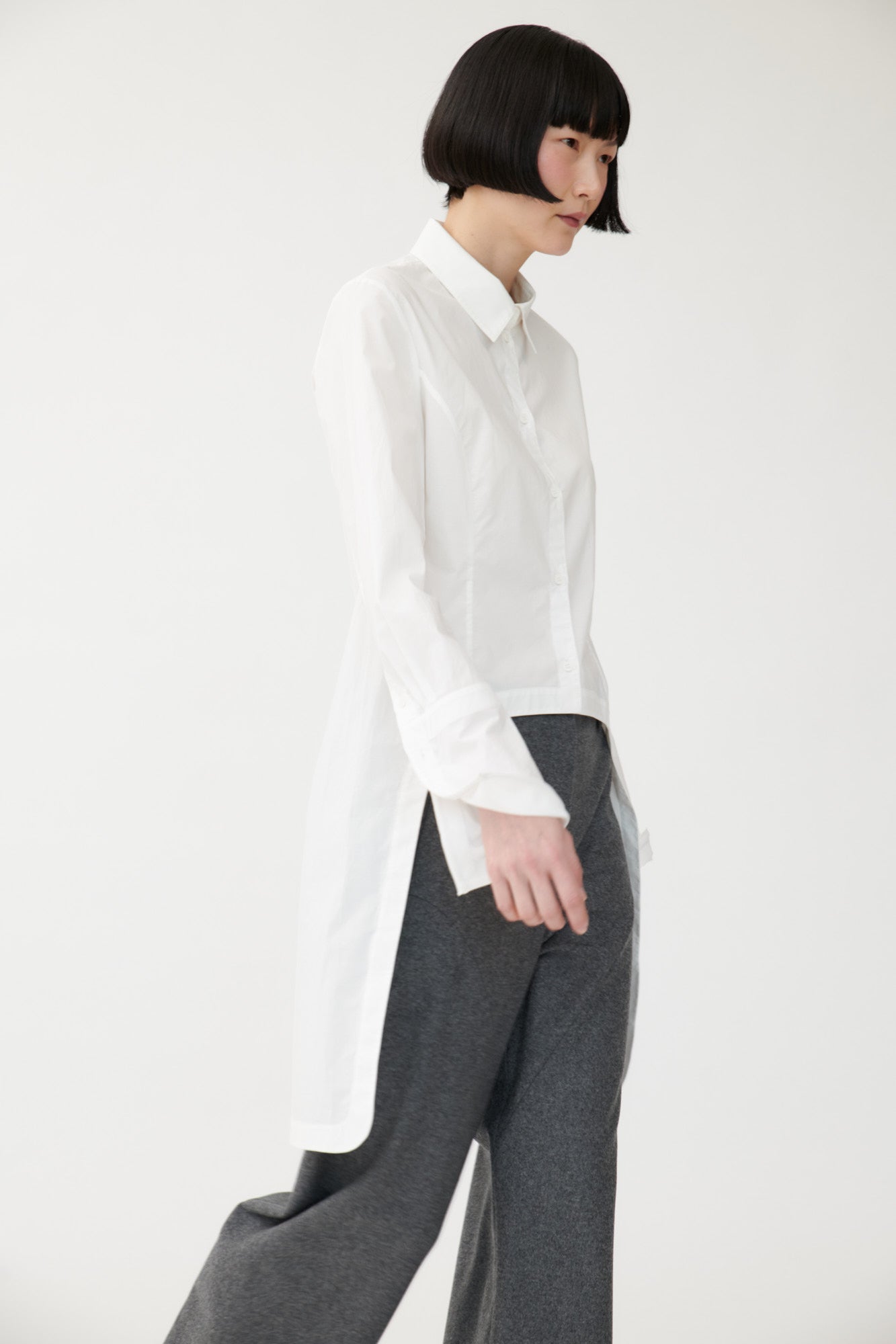 Cill White Longline Shirt