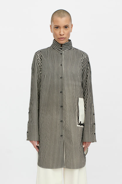 Nao Long shirt with flocked stripes