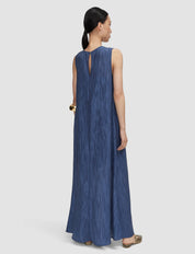 Dion Fluid Crinkle Dress Mineral Blue