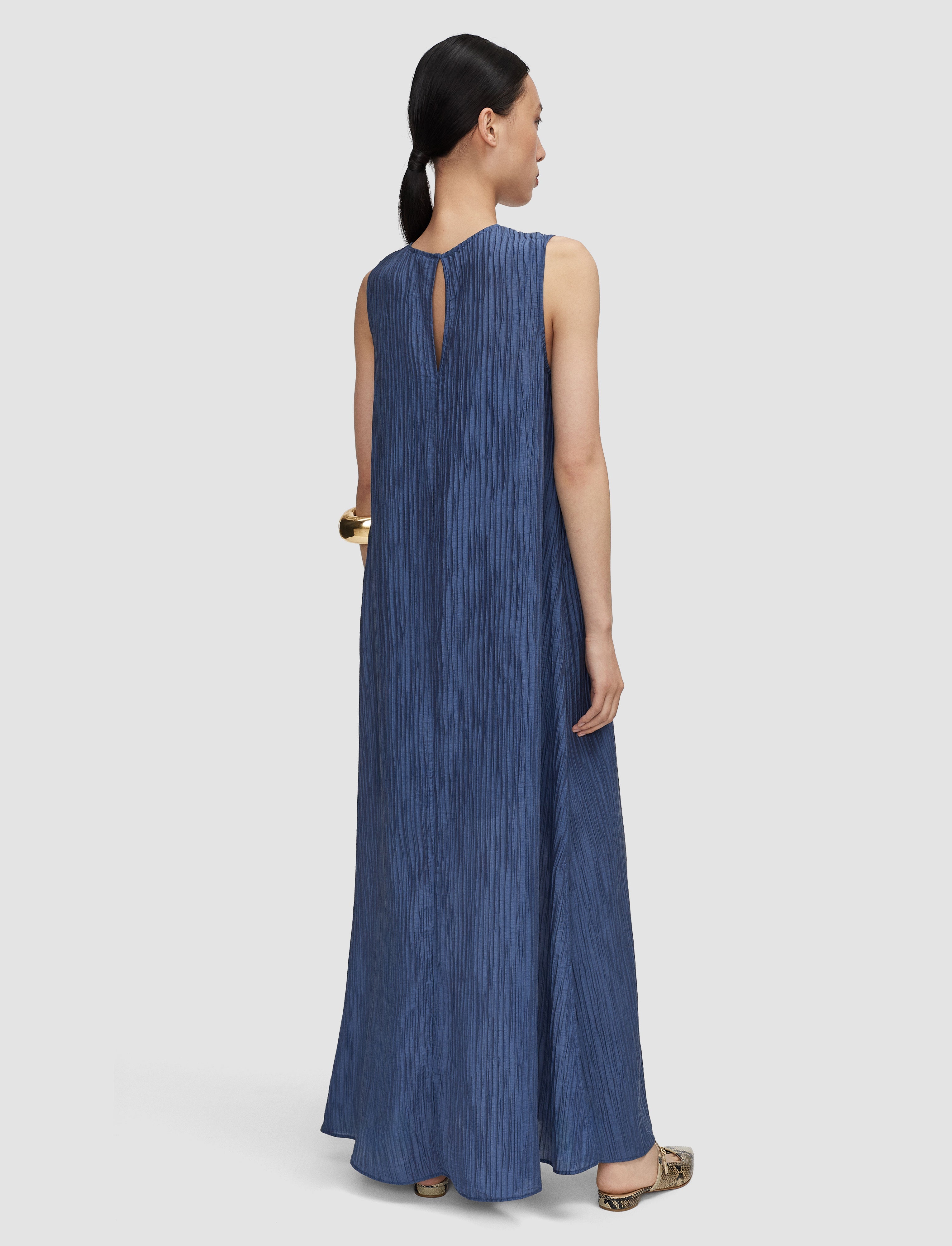 Dion Fluid Crinkle Dress Mineral Blue