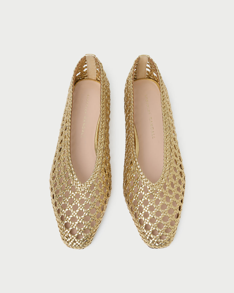 Emery Woven Ballet Flat Gold