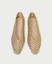 Emery Woven Ballet Flat Gold