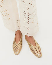Emery Woven Ballet Flat Gold