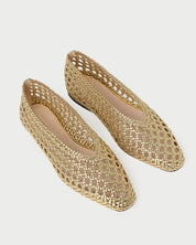 Emery Woven Ballet Flat Gold