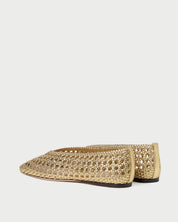 Emery Woven Ballet Flat Gold