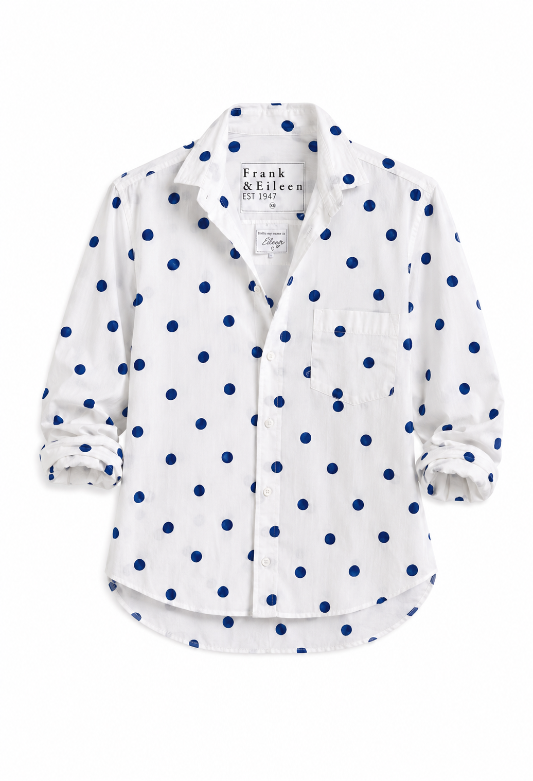 Silvio Untuckable Button-Up Shirt Large blue dots