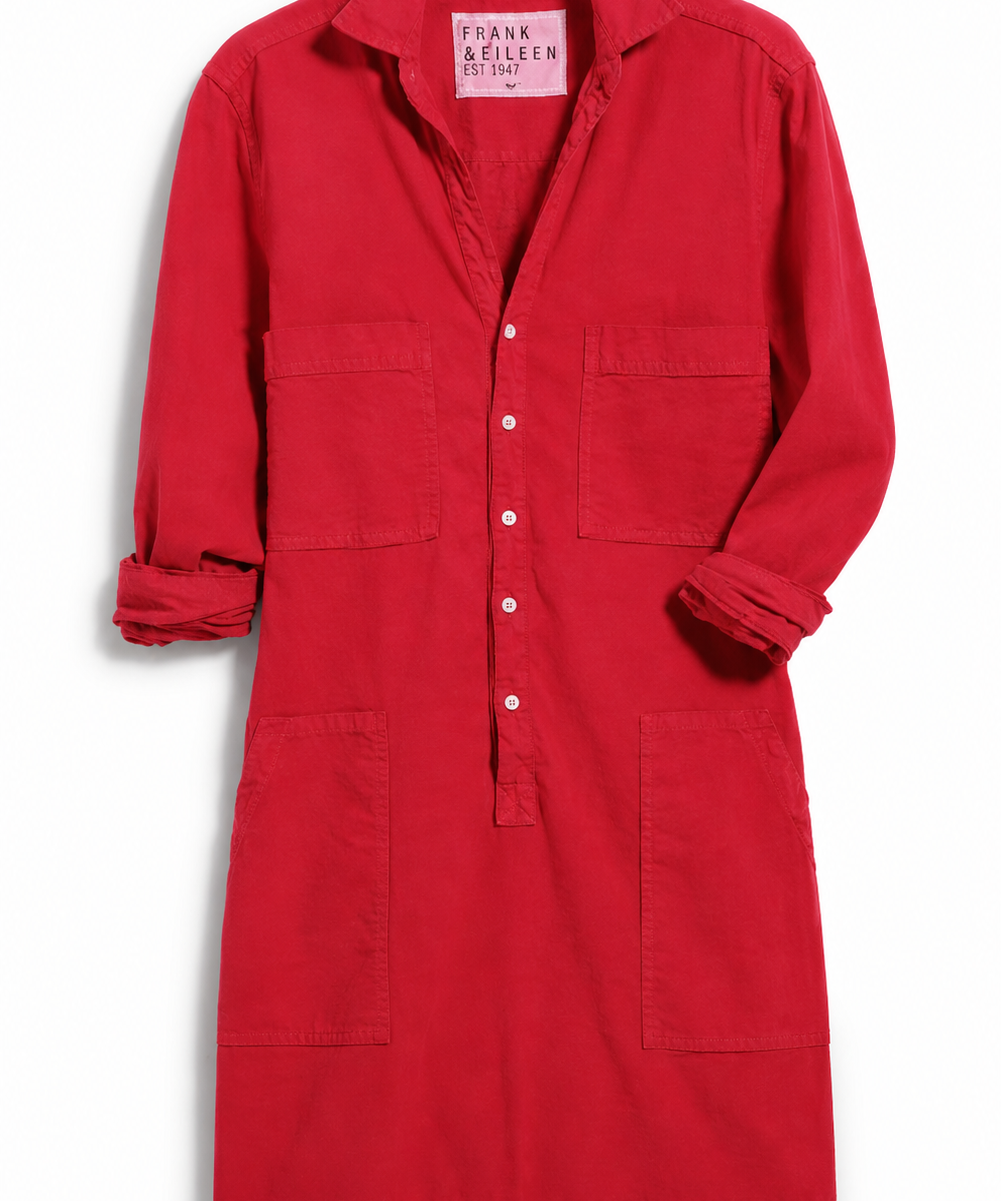 Frank & Eileen Southern Long Slv Playsuit Dress Red
