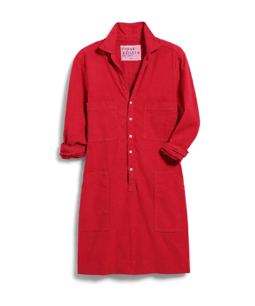 Frank & Eileen Southern Long-Sleeve Playsuit Dress Red