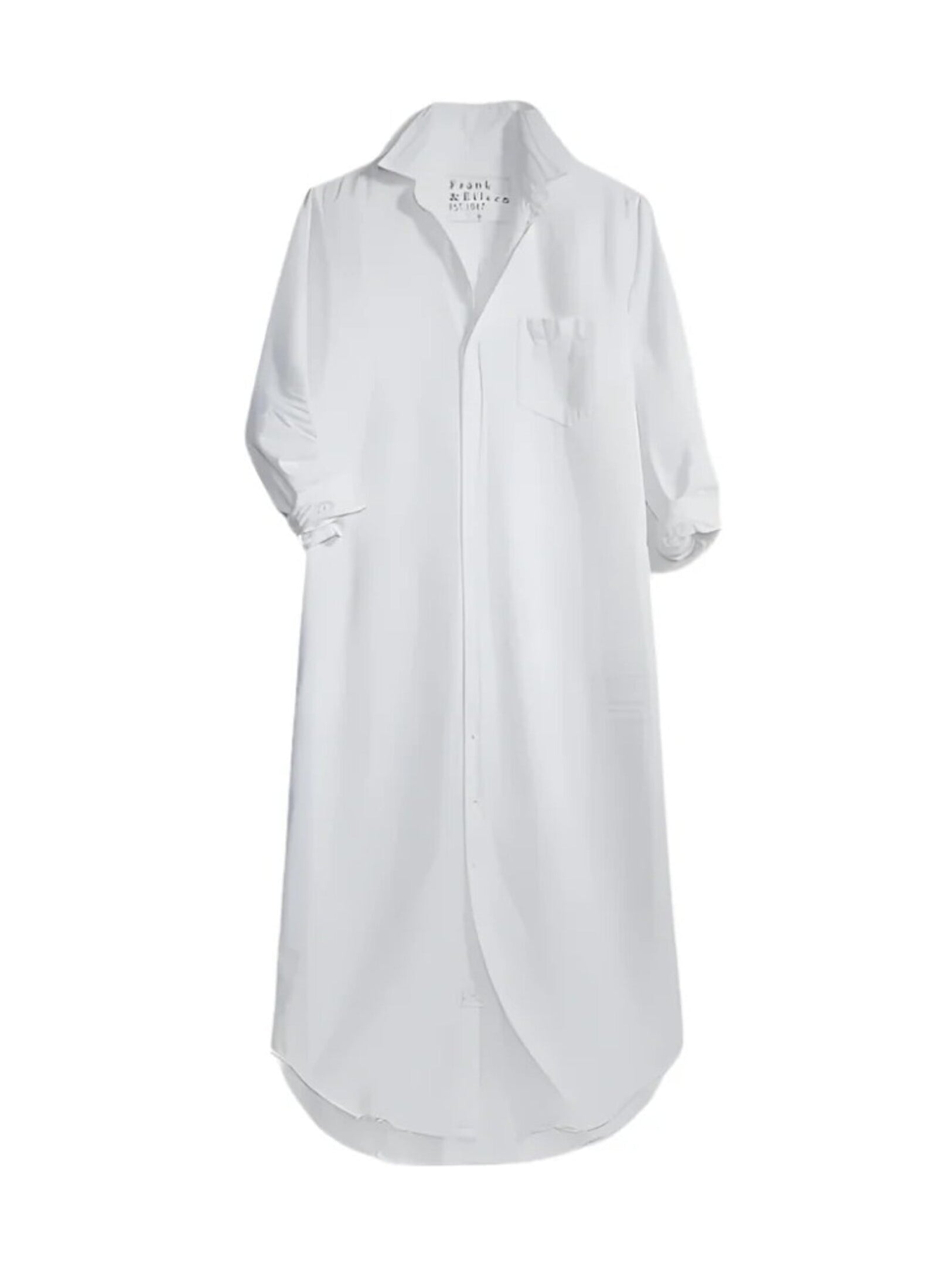 Frank & Eileen Rory Tattered Denim Shirtdress White