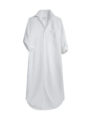 Frank & Eileen Rory Tattered Denim Shirtdress White