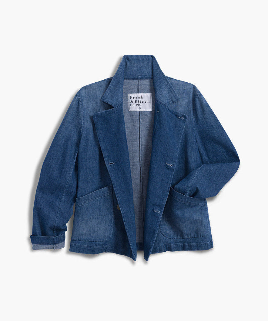 Frank & Eileen Mini Belfast Cropped English Peacoat Washed Blue
