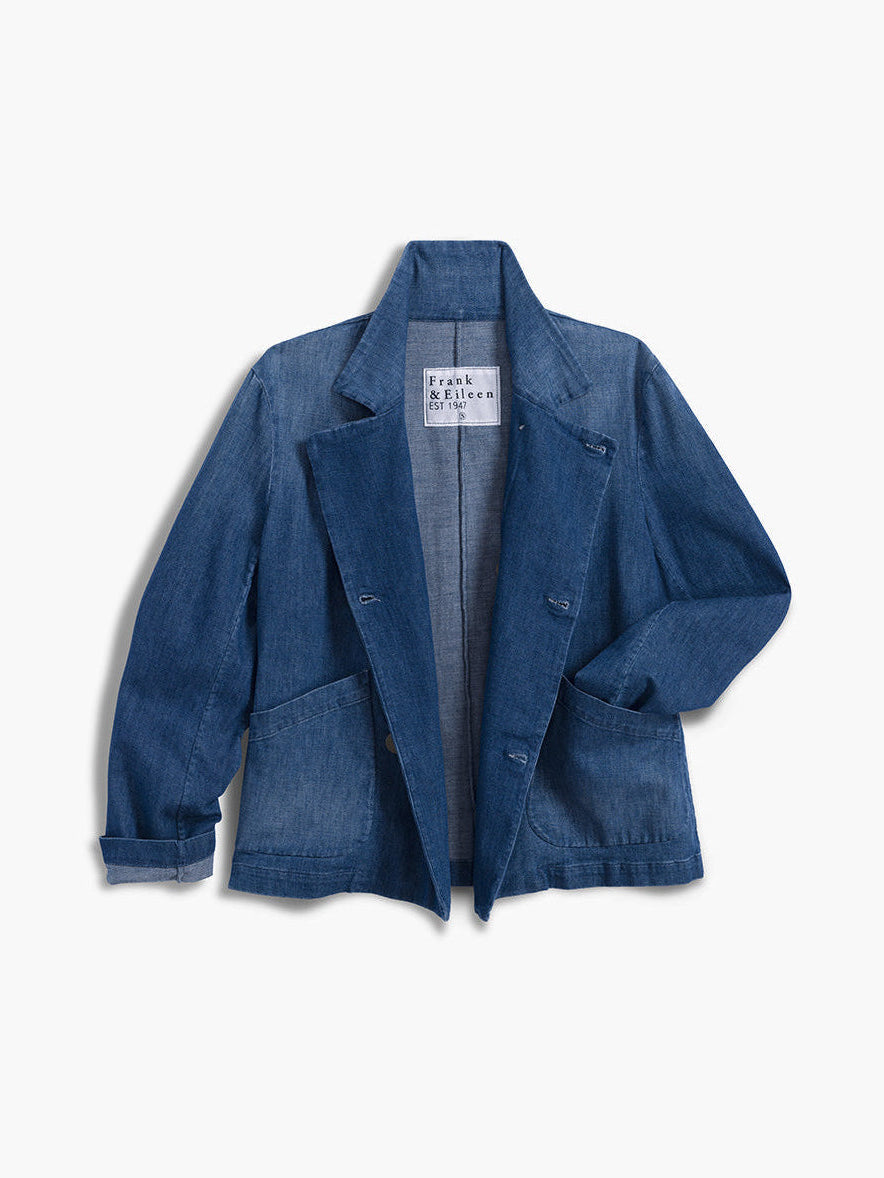 Frank & Eileen Mini Belfast Cropped English Peacoat Washed Blue