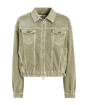 High Everyday Couture Compact Bomber Jacket in Light Green Denim
