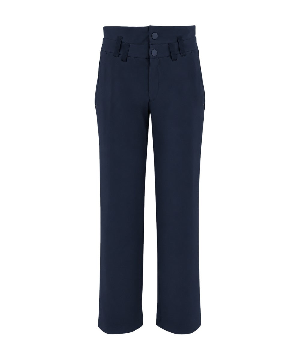 High Everyday Couture Eye Navy straight-Leg Pants with Double Waistband