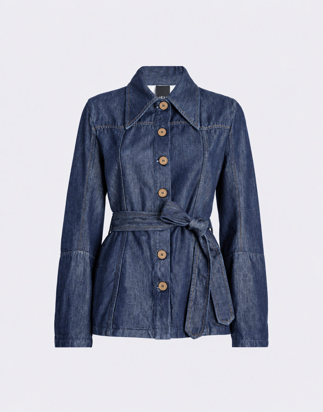 High Everyday Couture Honor Denim and Lyocell Jacket with Belt