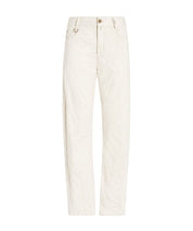 High Everyday Couture Trice Straight-Leg Pants in White Cotton and Linen