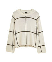 JOSEPH Grid Cotton Silk Crew Neck Jumper
