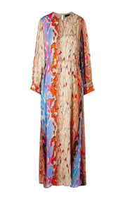 Colourful silk dress