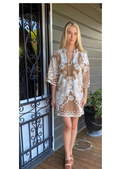 Soleil Short tunic dress in lace