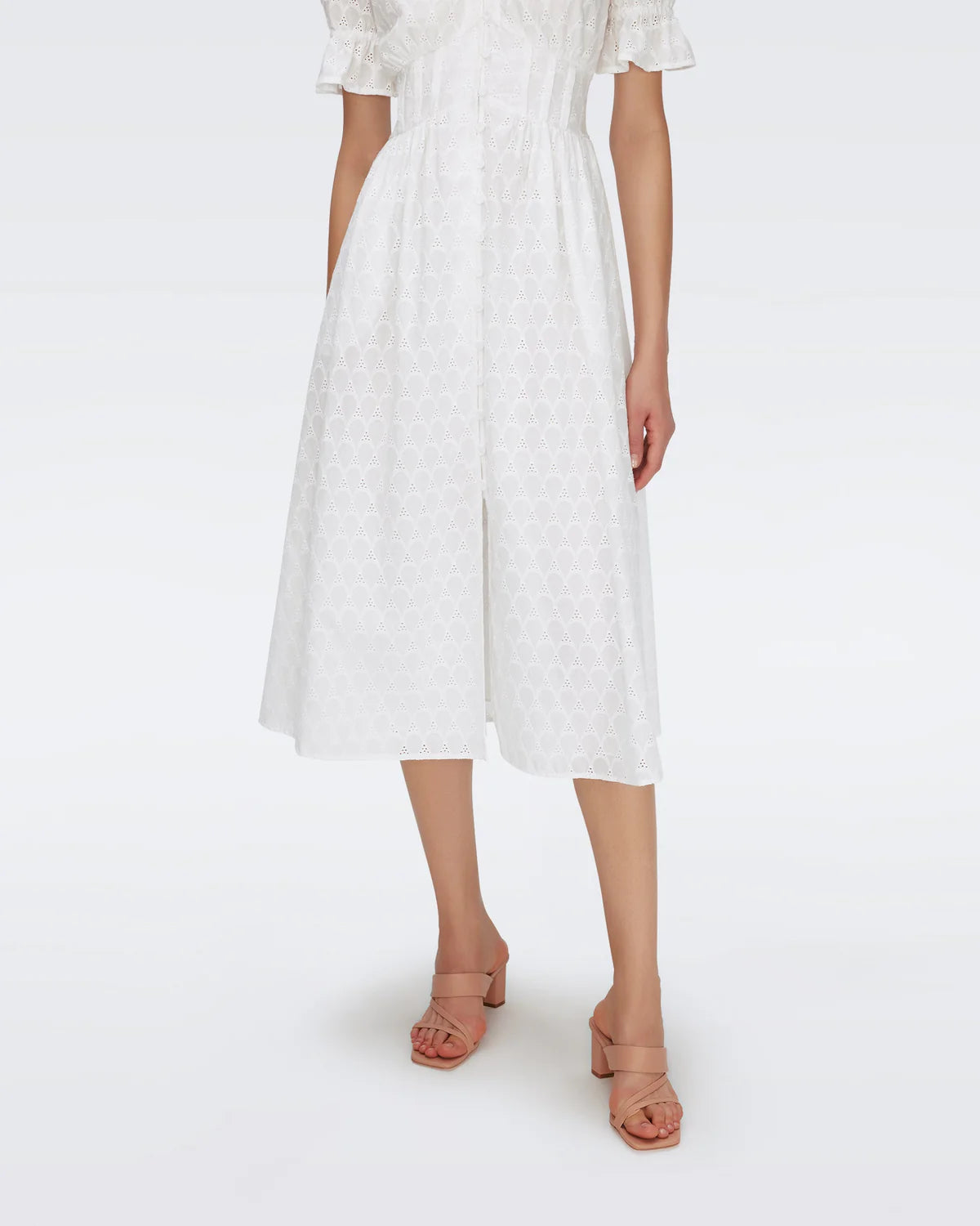Erica Eyelet A-line Dress In White
