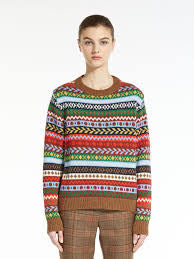 Edicola intarsia-pattern relaxed-fit knitted jumper
