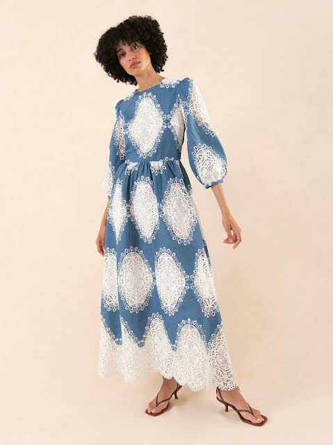 Constance Lace Blue/White