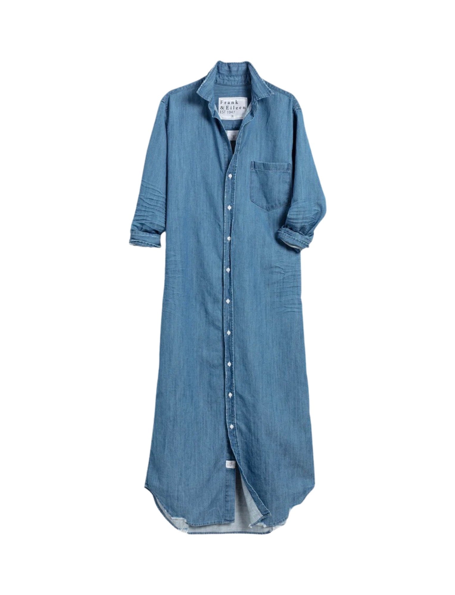 Rory Maxi Shirtdress Vintage Stonewashed Indigo