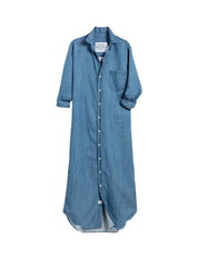 Rory Maxi Shirtdress Vintage Stonewashed Indigo