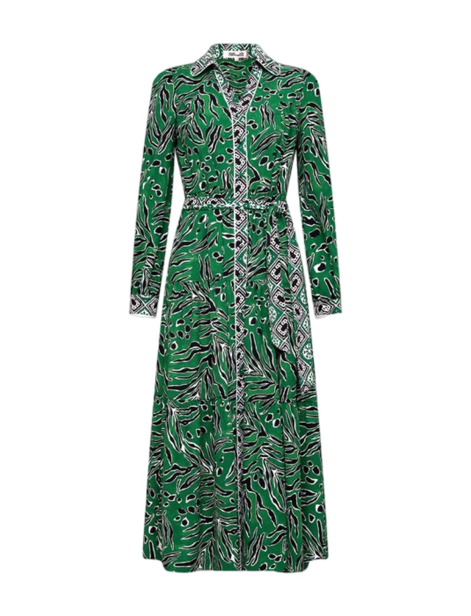 Alea Dress in Green Print