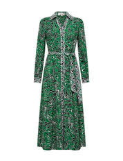 Alea Dress in Green Print