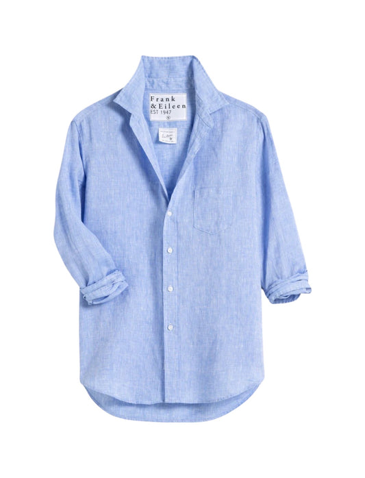 Eileen Relaxed Button Up Shirt Light Blue