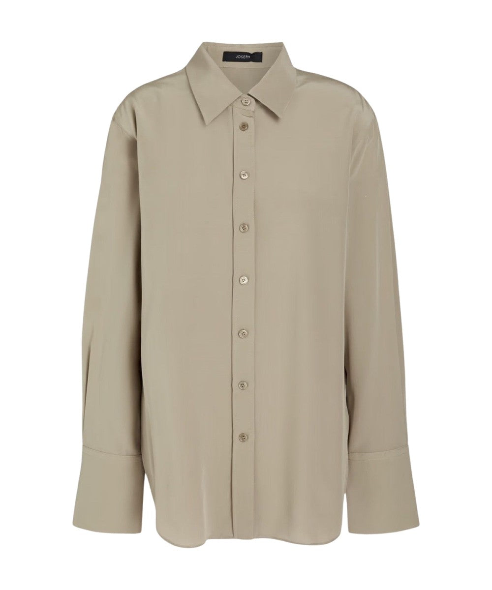 JOSEPH Joe Silk Crepe Pewter Shirt