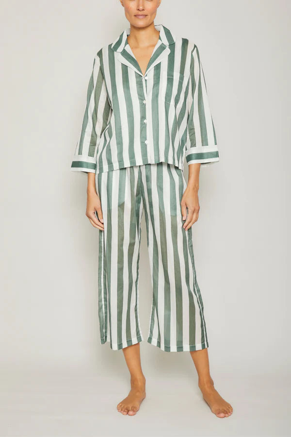 Sato Pajama Set - Evergreen Stripe