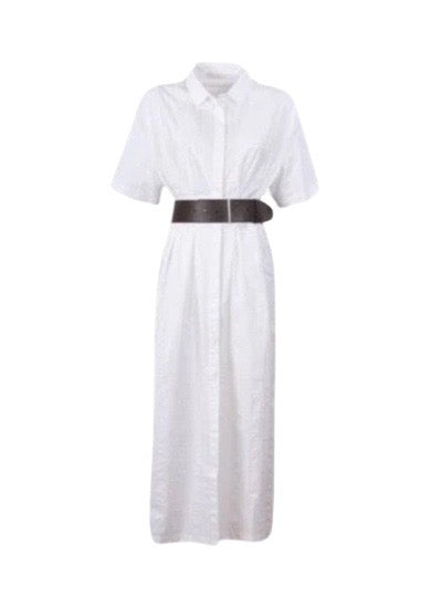 Organic cotton  shirt dress white