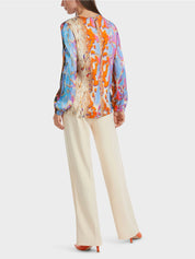 Colourful silk blouse