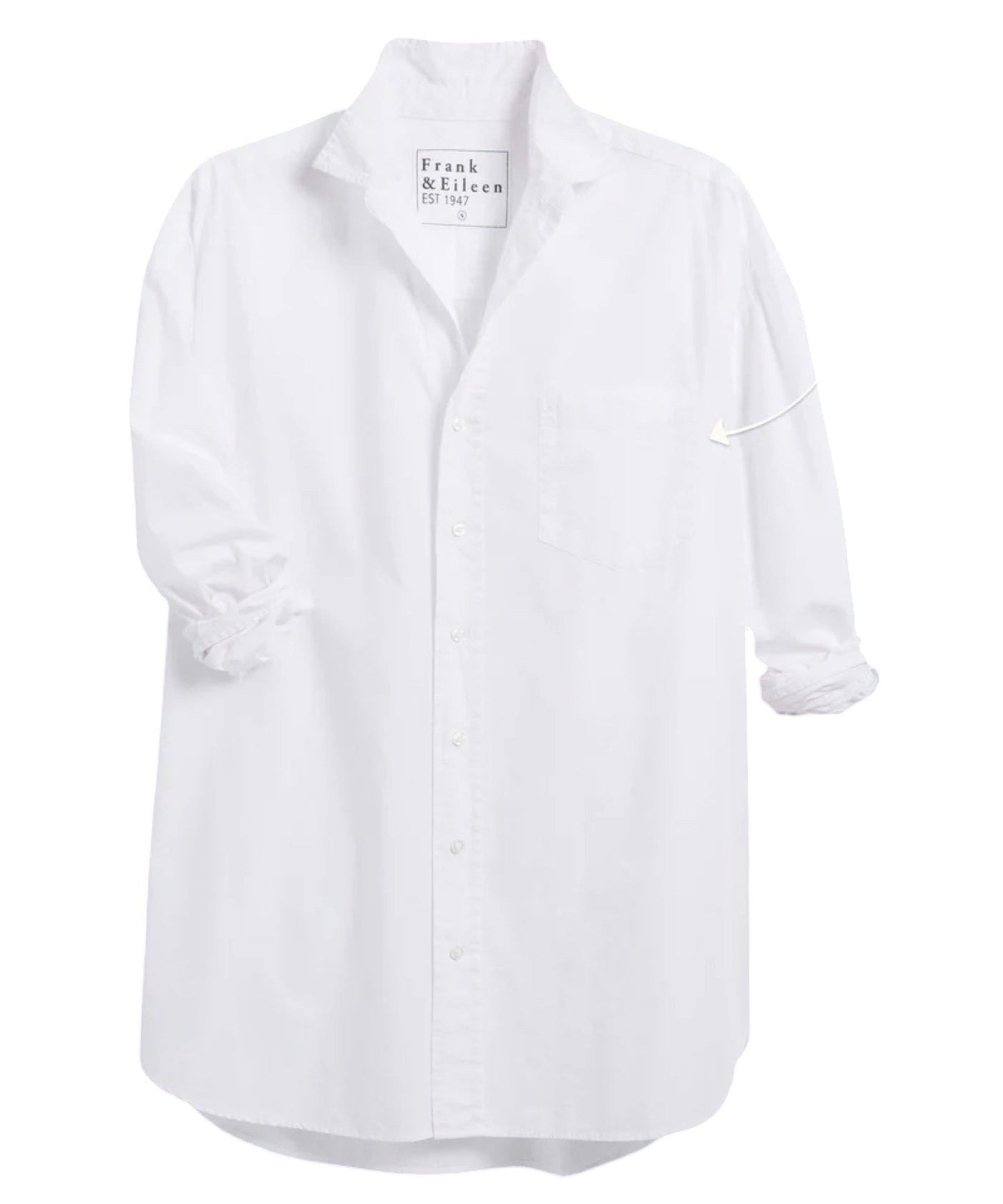 Frank & Eileen Shirley Oversized Button-Up Shirt White