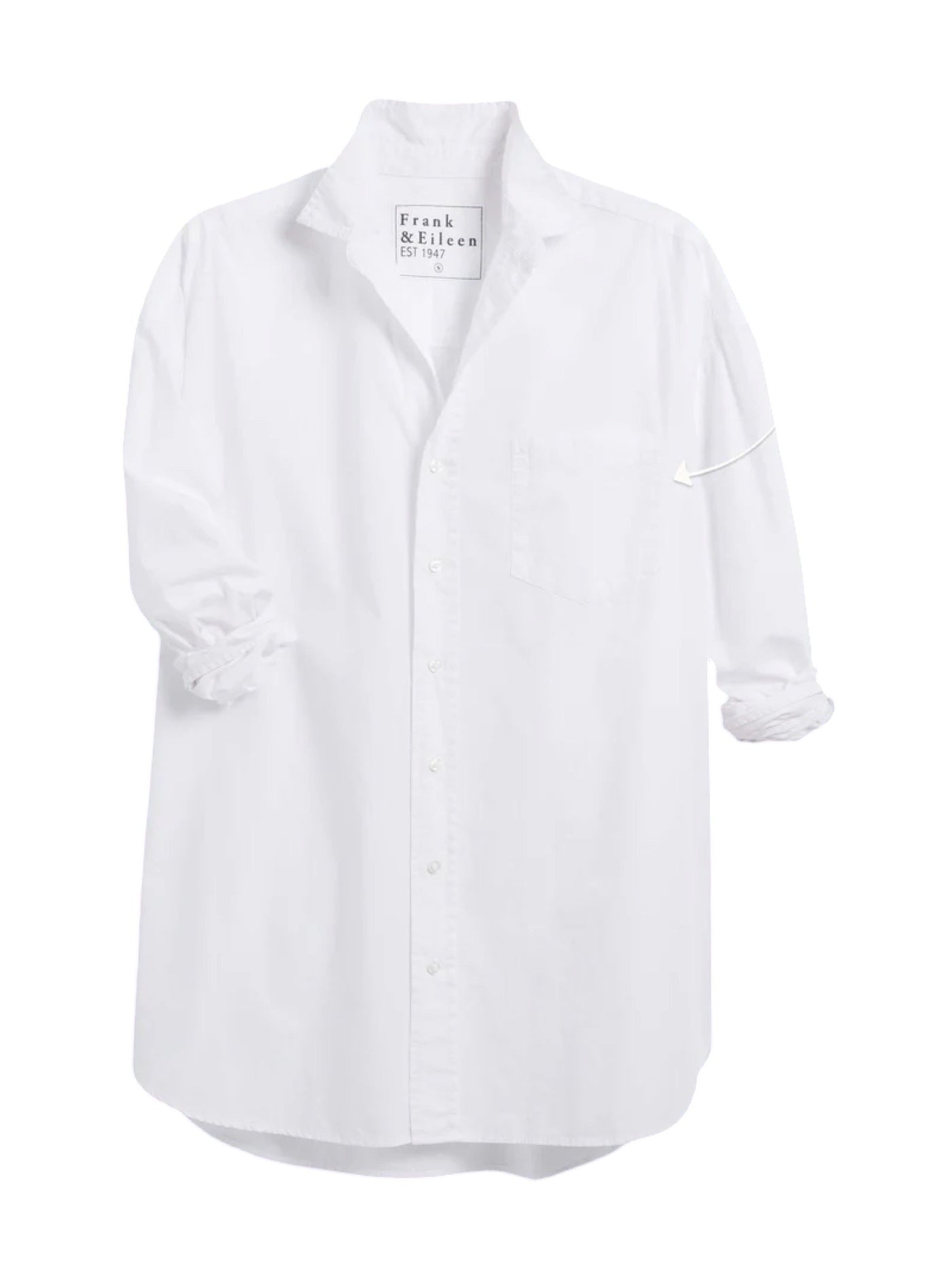 Frank & Eileen Shirley Oversized Button-Up Shirt White