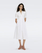 Erica Eyelet A-line Dress In White