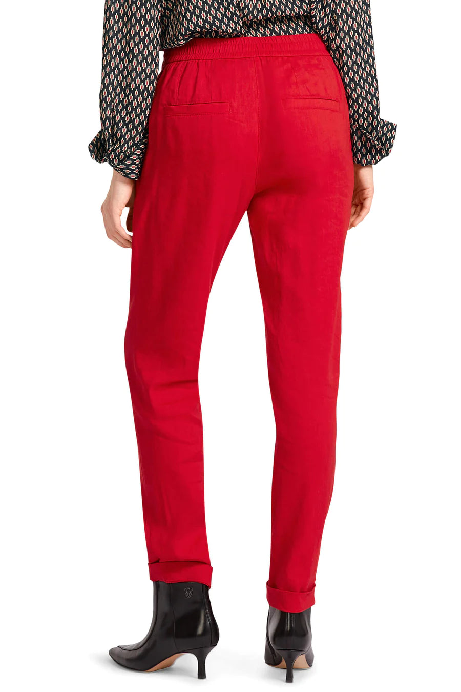Red sales linen trousers